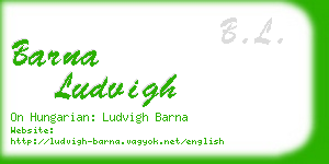 barna ludvigh business card